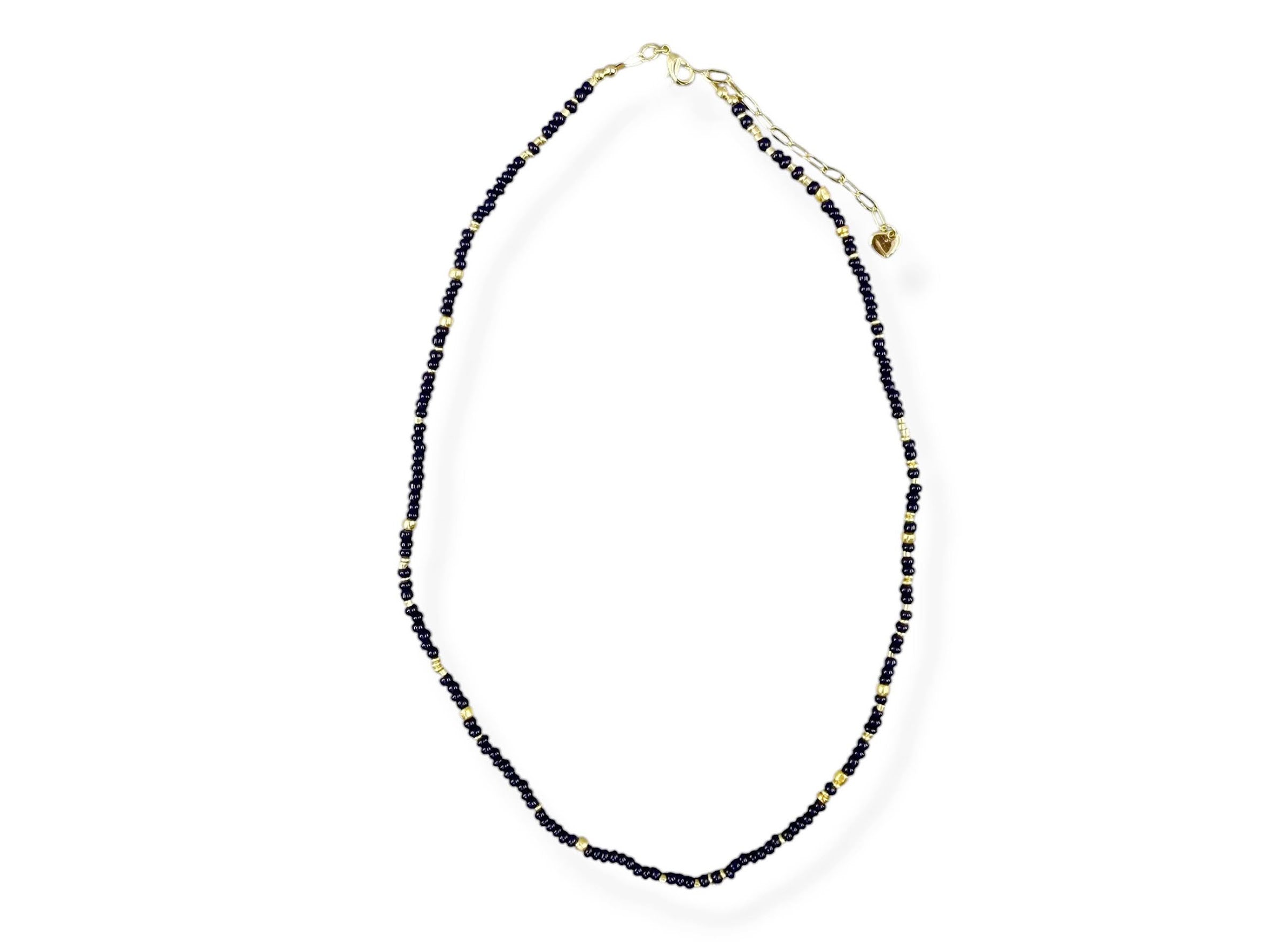 Navy Glass Seed Bead Necklace