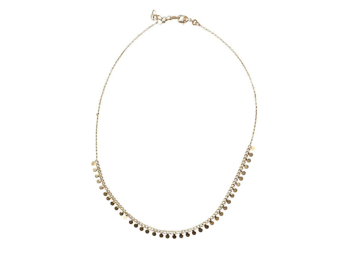 Gold Chain Necklace with Discs