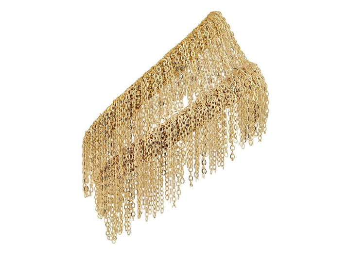 Gold Chain Double Wrap Fringe Bracelet or Choker