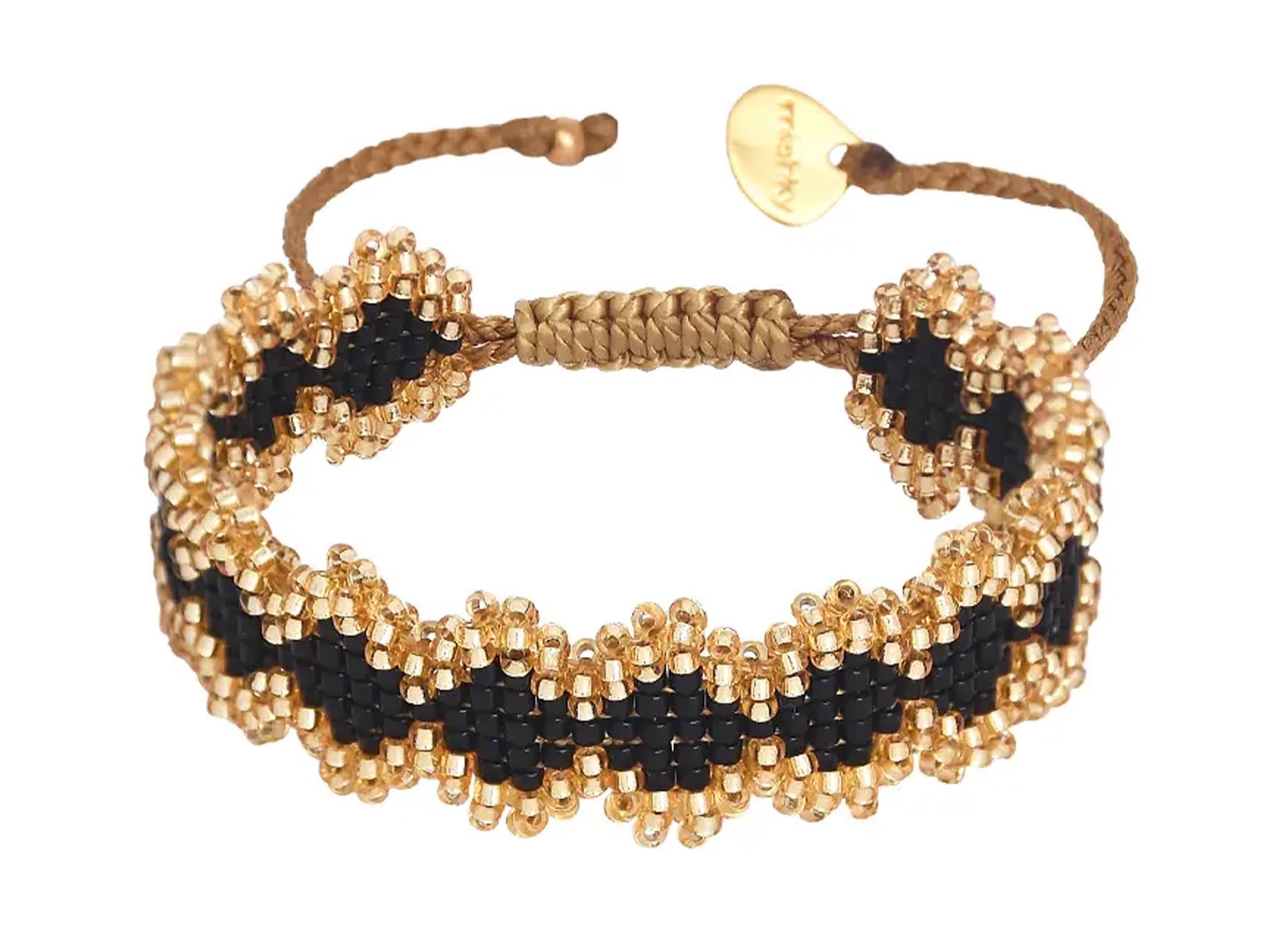 Black and Gold Beaded Bracelet