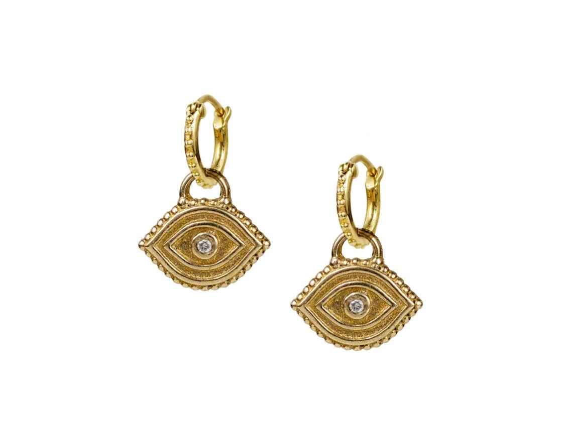 Evil Eye Drop Earrings with Diamonds