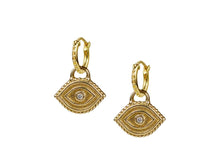 Load image into Gallery viewer, Evil Eye Drop Earrings with Diamonds
