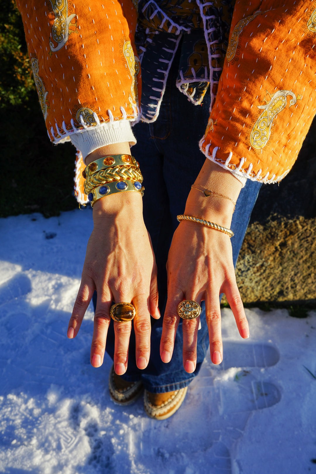 Hinged Citrine Cuff