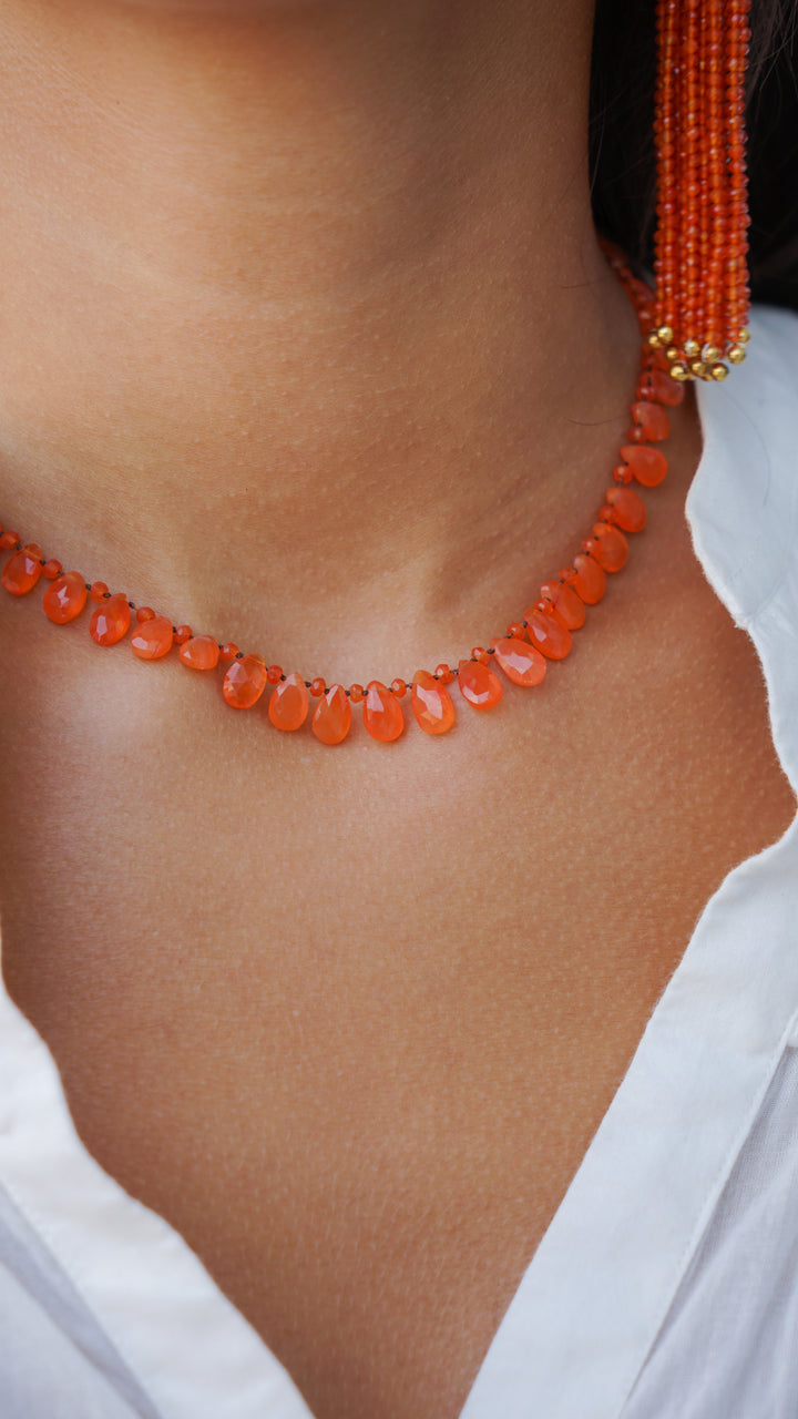 9k Carnelian Petals Necklace