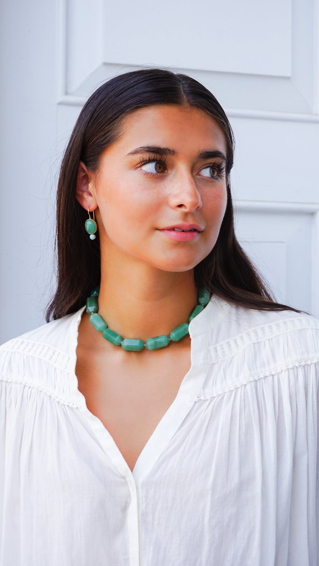 Aventurine and Turquoise Drop Earrings