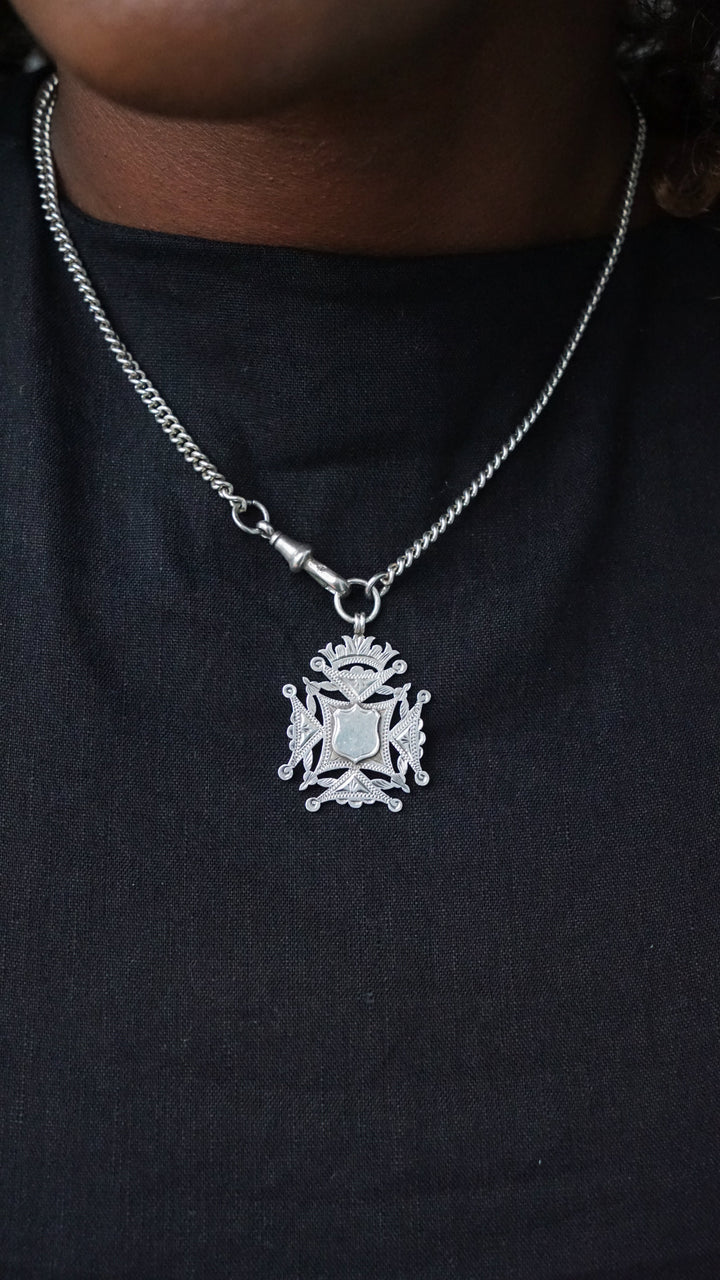 Victorian Albert Medal Charm Necklace