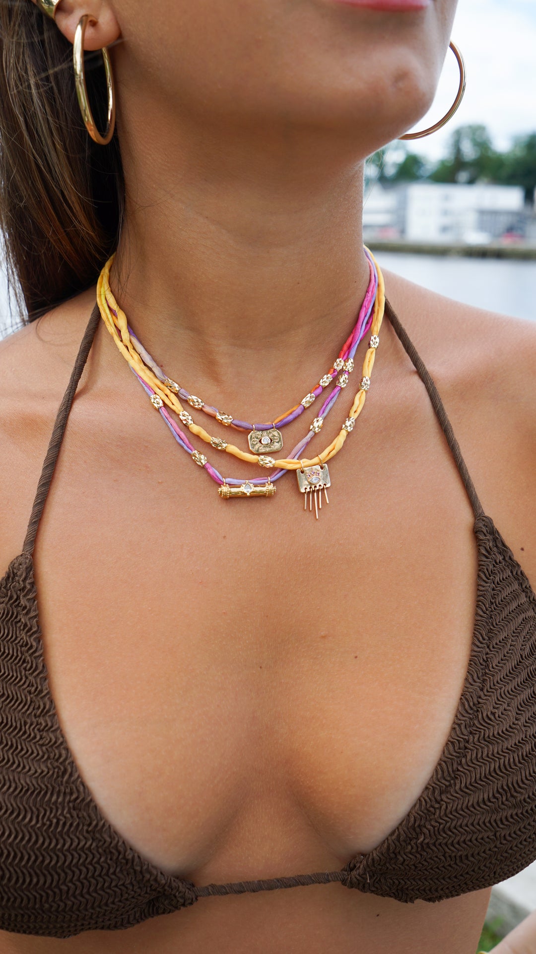 Yellow Silk Jaipur Necklace