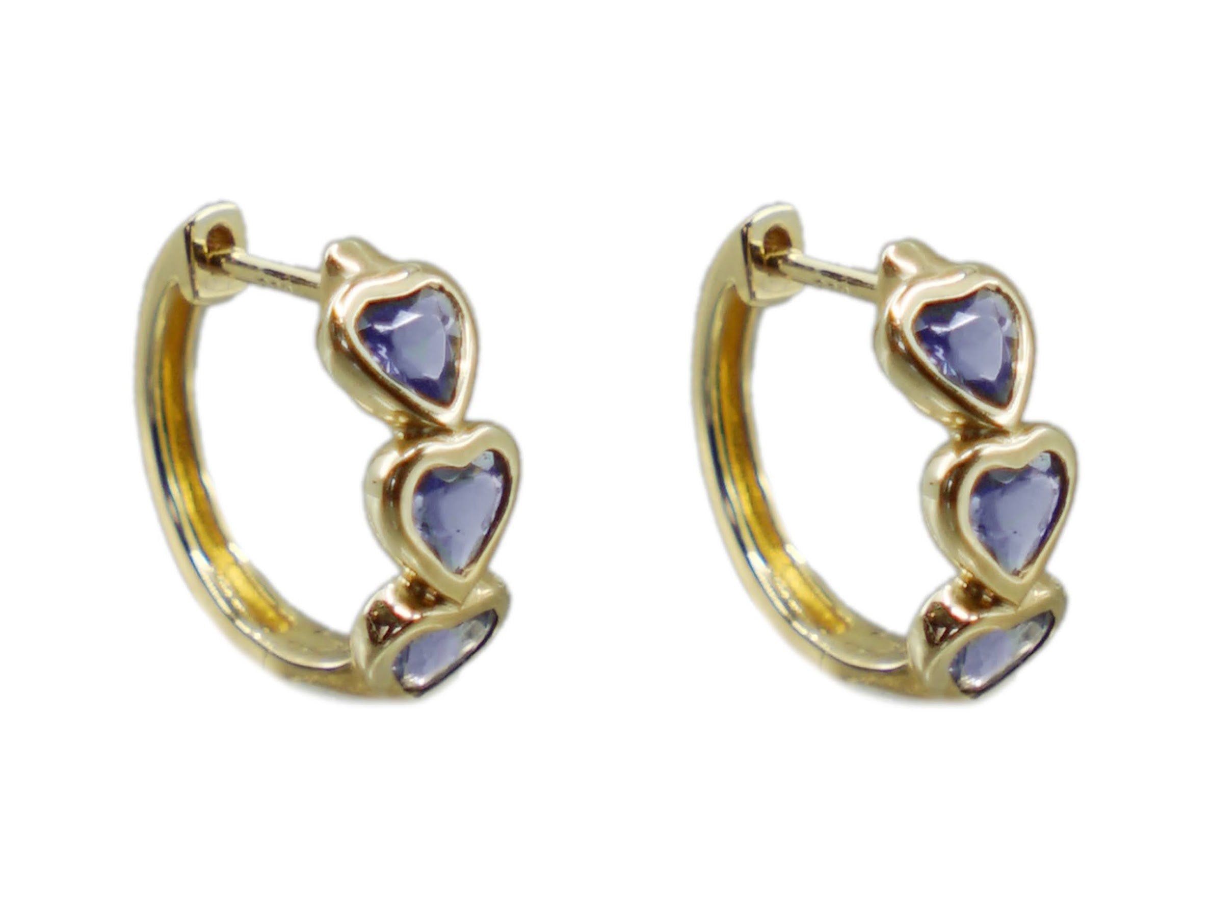 14k Heart Hugges with Iolite