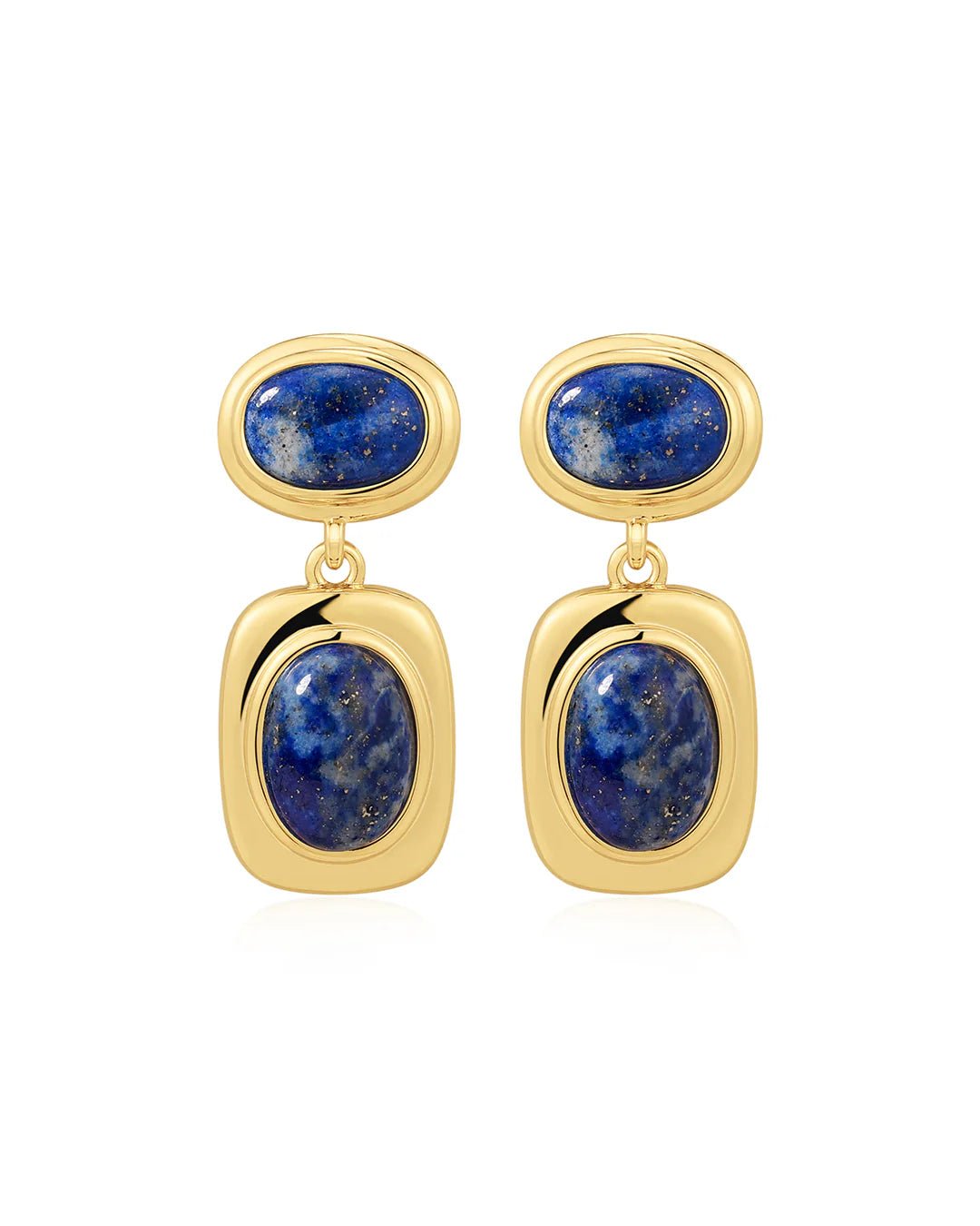 Gold and Lapis Drop Earrings