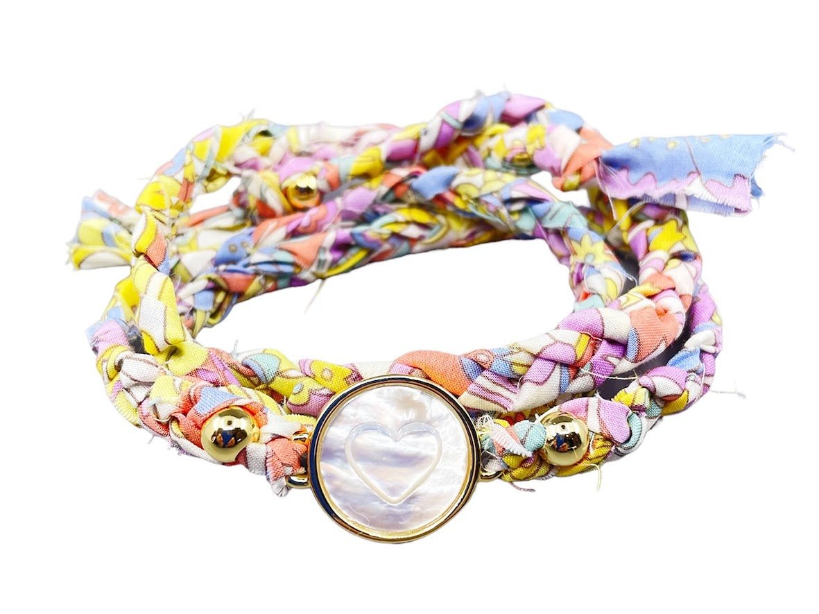 Multicolor Liberty Wrap Bracelet with MOP Heart