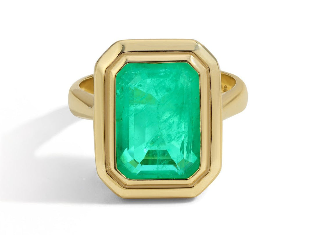 Green CZ Statement Ring