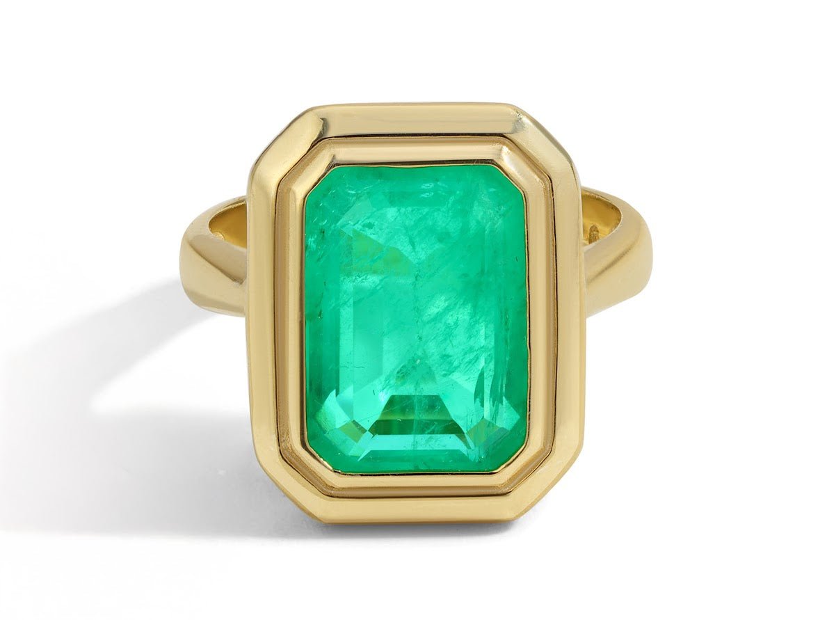 Green CZ Statement Ring.