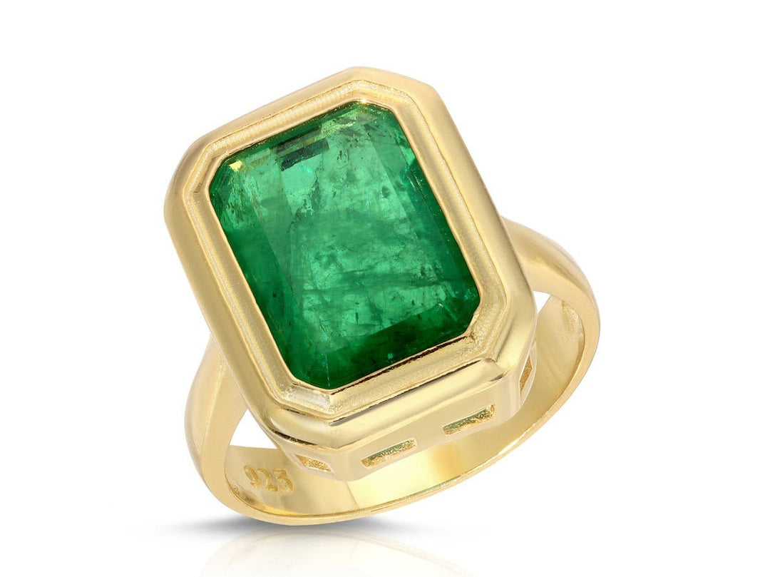 Green CZ Statement Ring