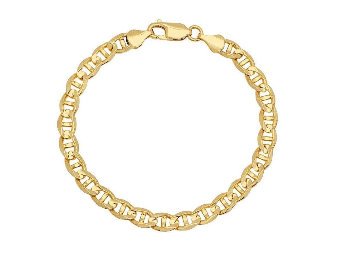 14k Flat Mariner Link Chain Bracelet