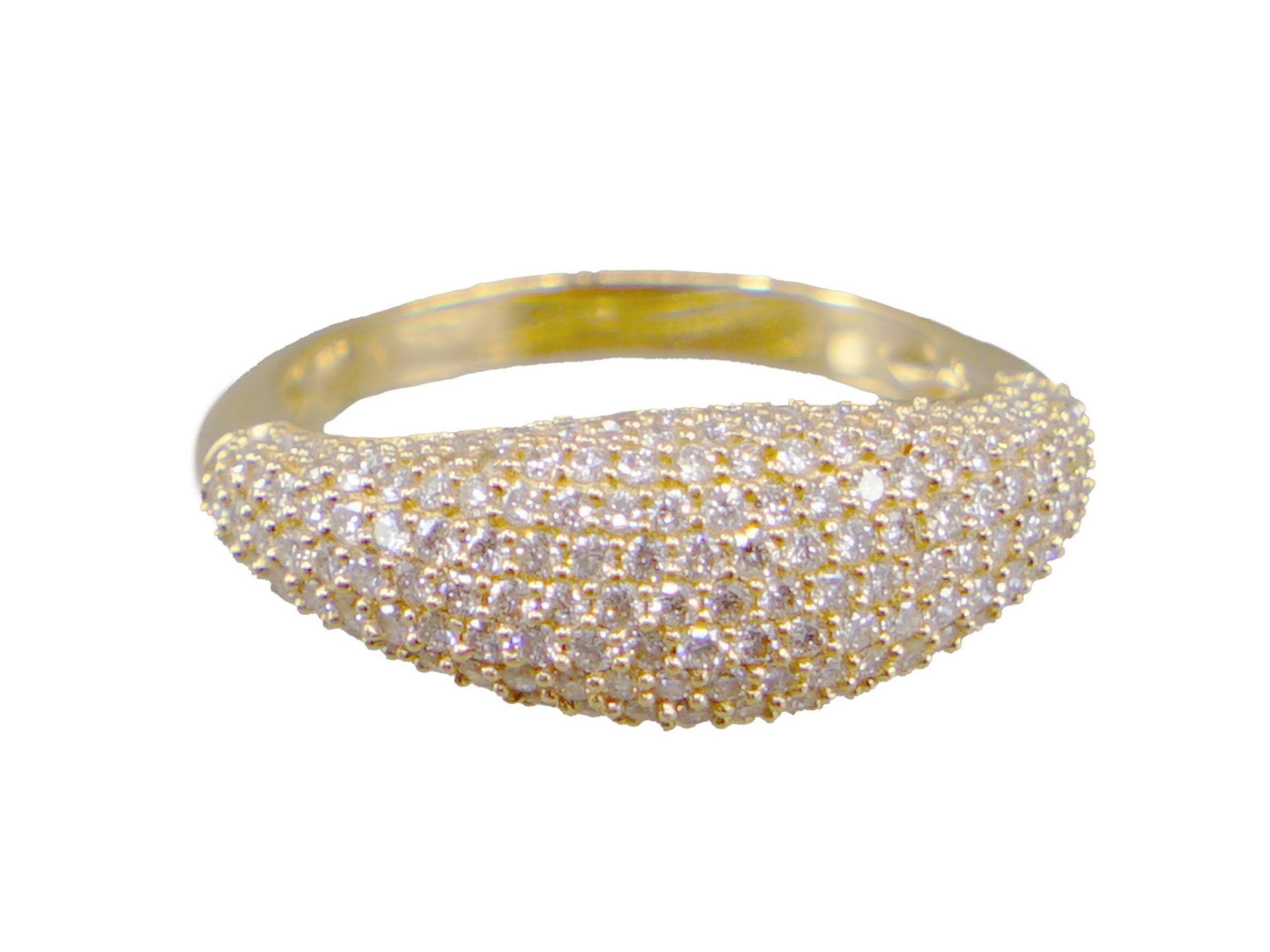 14k Dome Ring with Diamonds