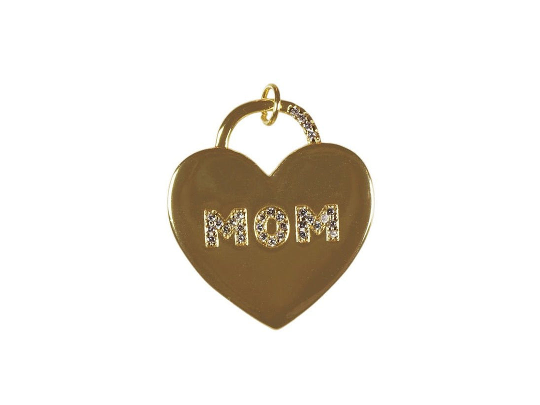 Heart Locket with CZ Mom Charm