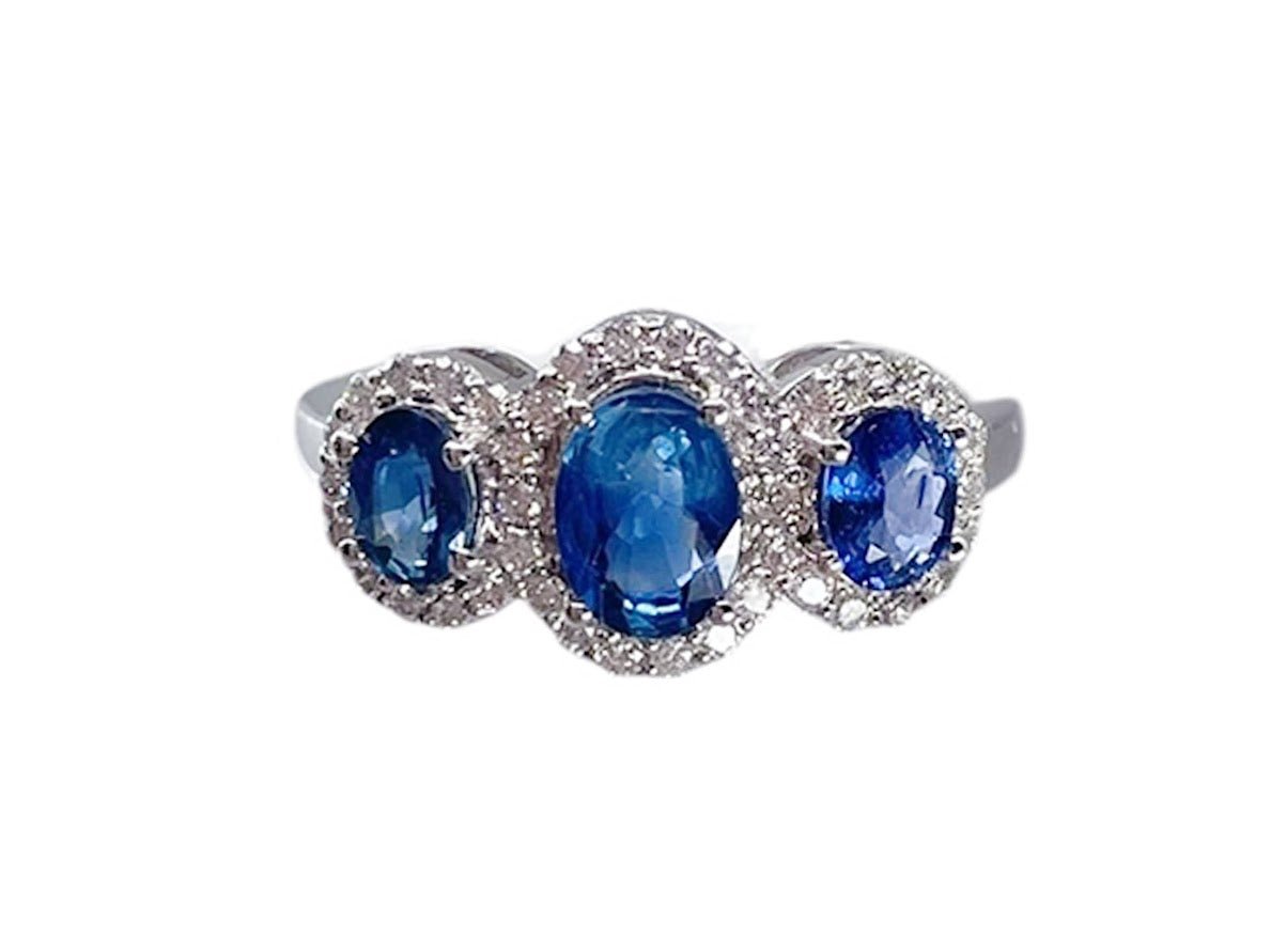 18k Sapphire and Diamond Ring