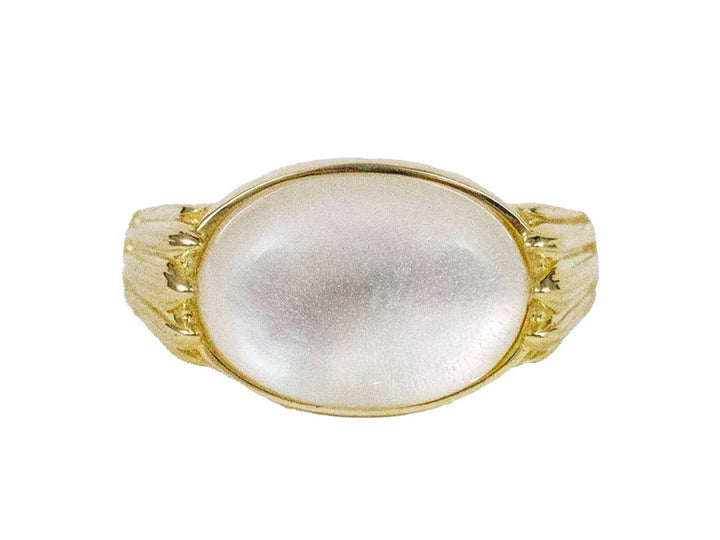 Gold and Oval MOP Ring