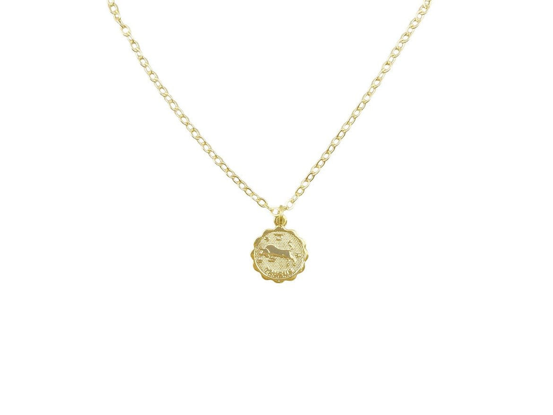 Gold Taurus Charm Necklace