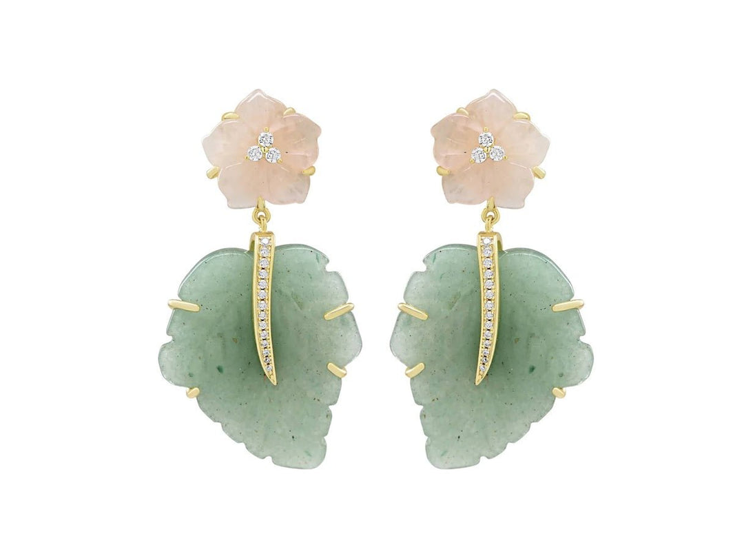 Jade Botanical Drop Earrings