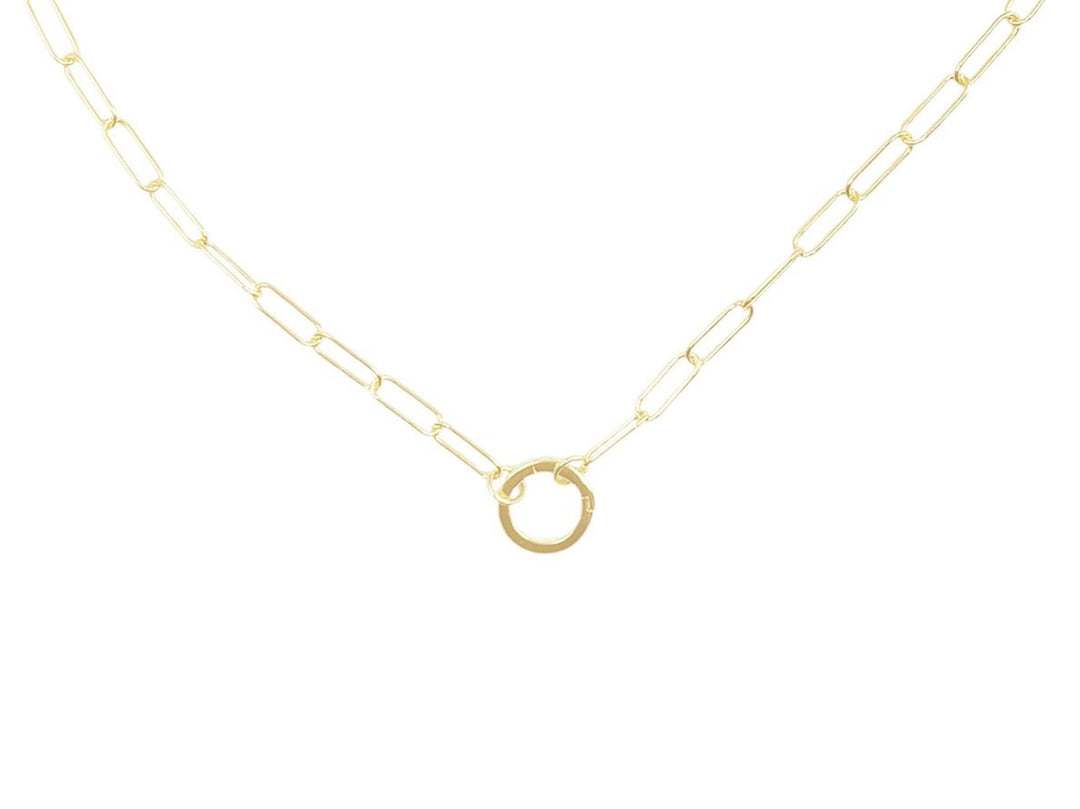 Gold Paperclip Chain with Ring Clasp