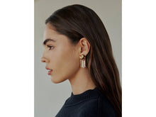 Load image into Gallery viewer, Gold Heart Stud Earrings with Fringe

