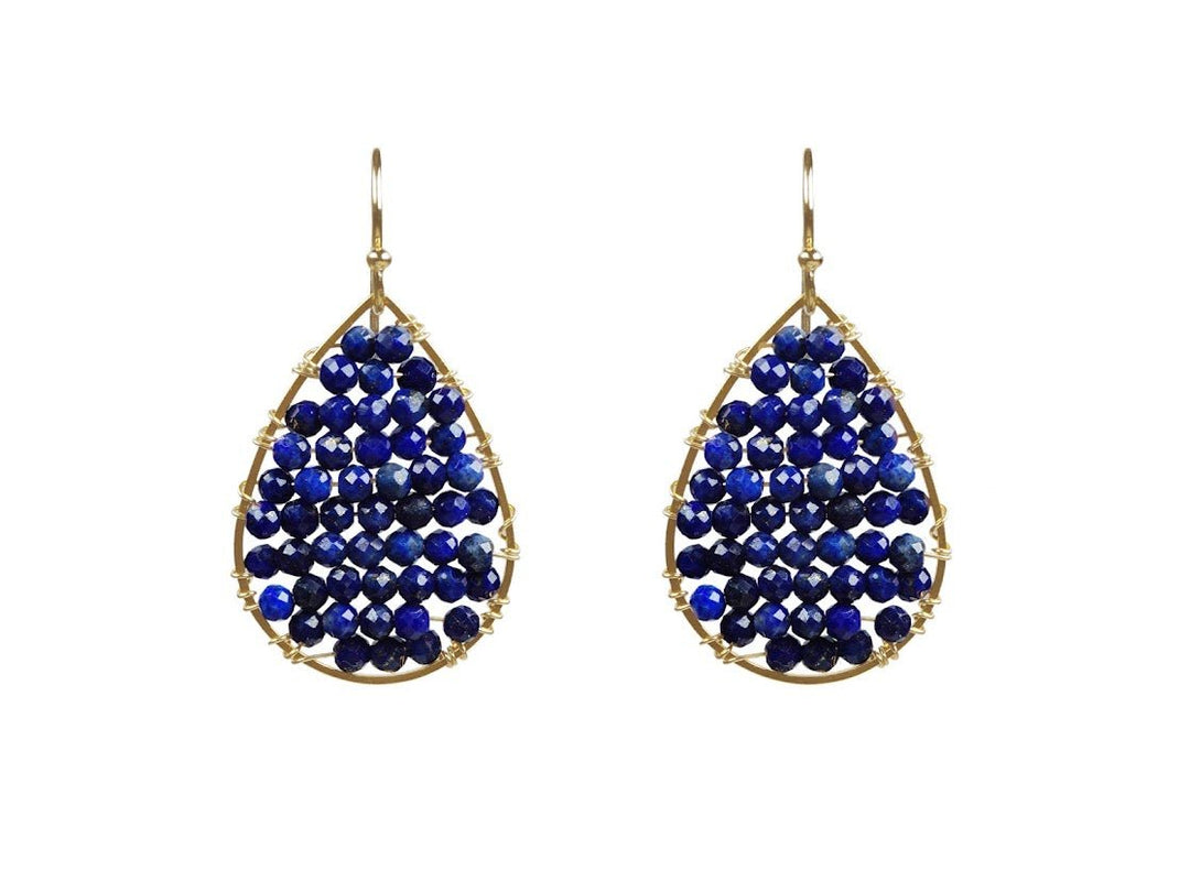 Mini Lapis Teardrop Earrings