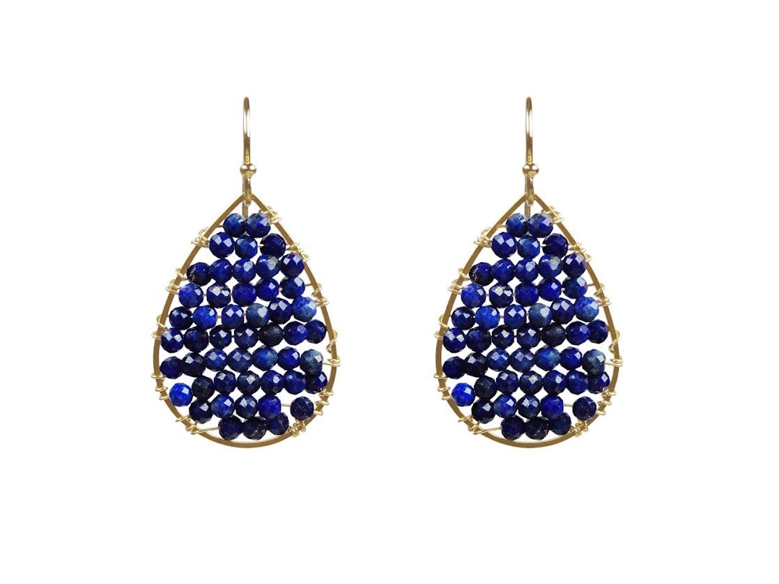 Mini Lapis Teardrop Earrings