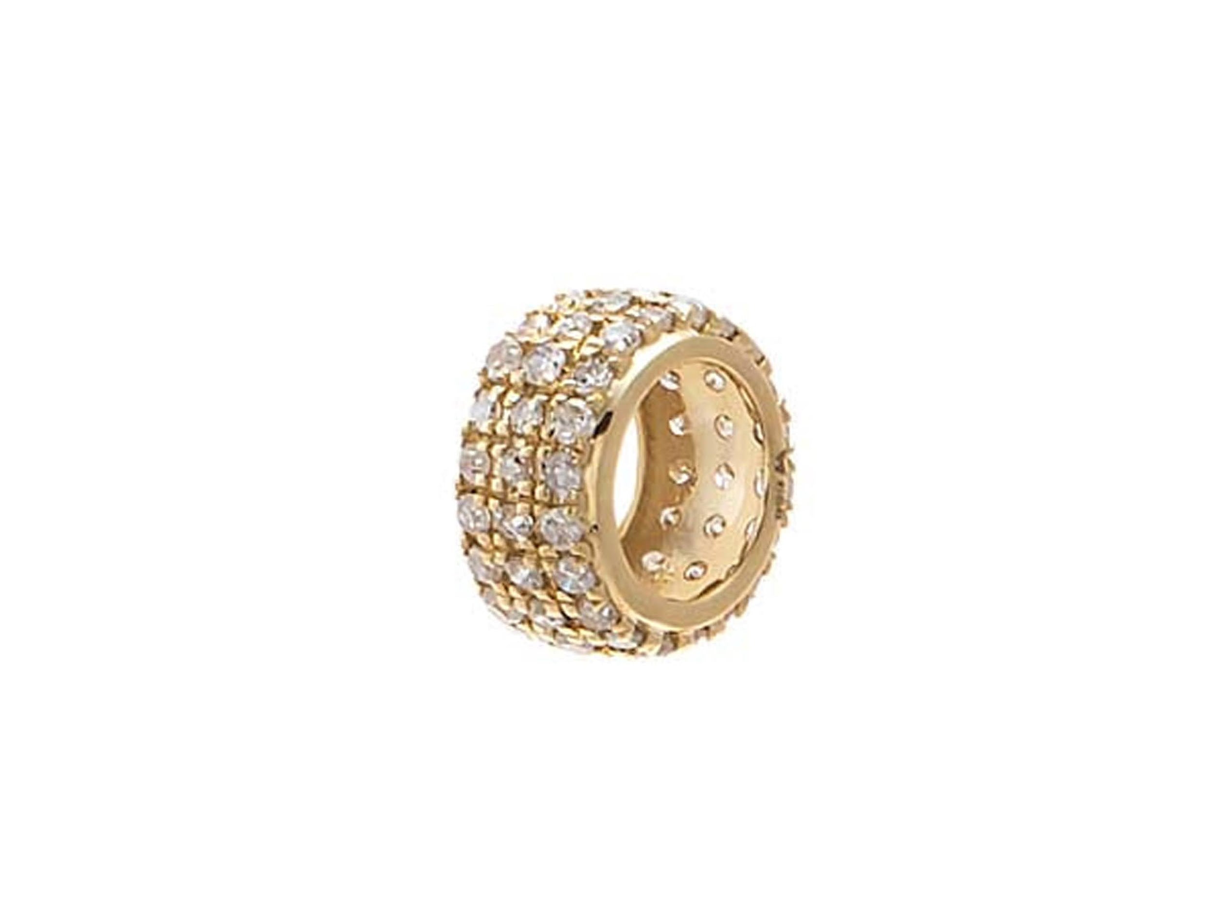 14k and Diamond Wide Pave Rondelle Charm