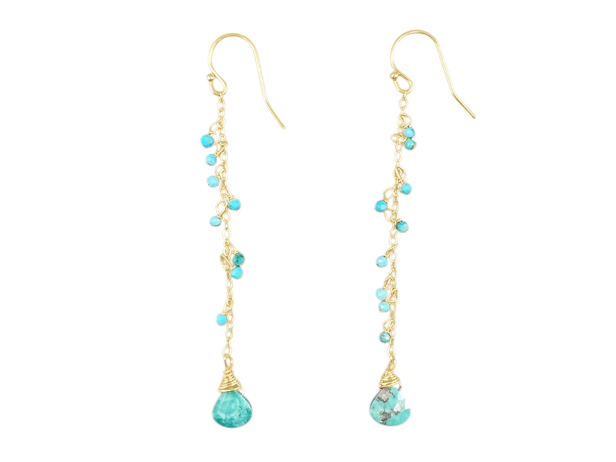 Long Drop Earrings with Turquoise