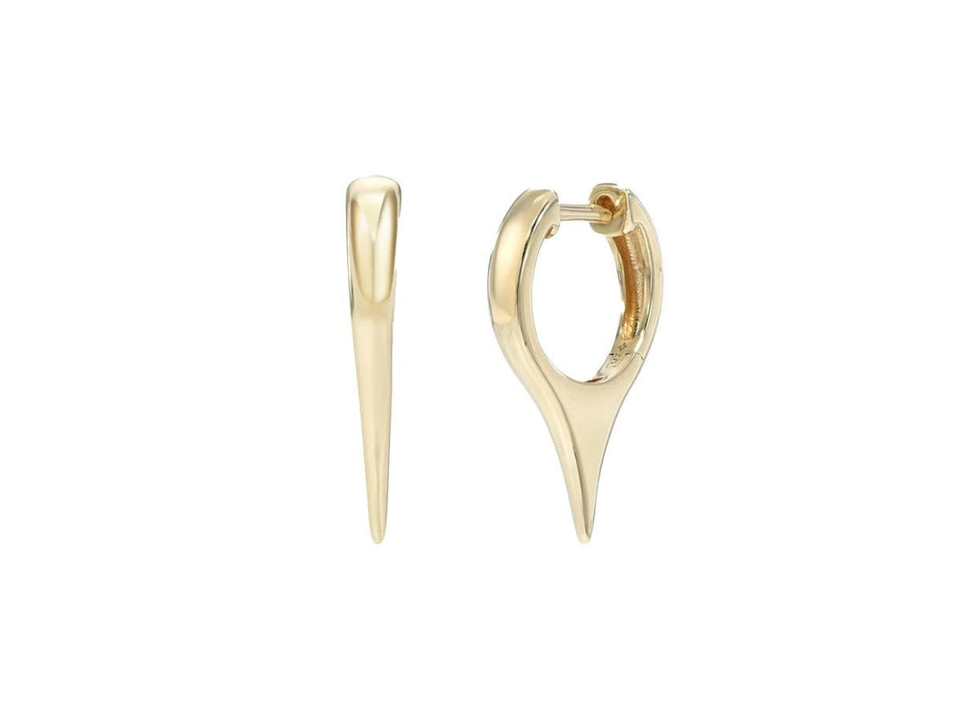 14k Gold Dagger Huggie Hoops