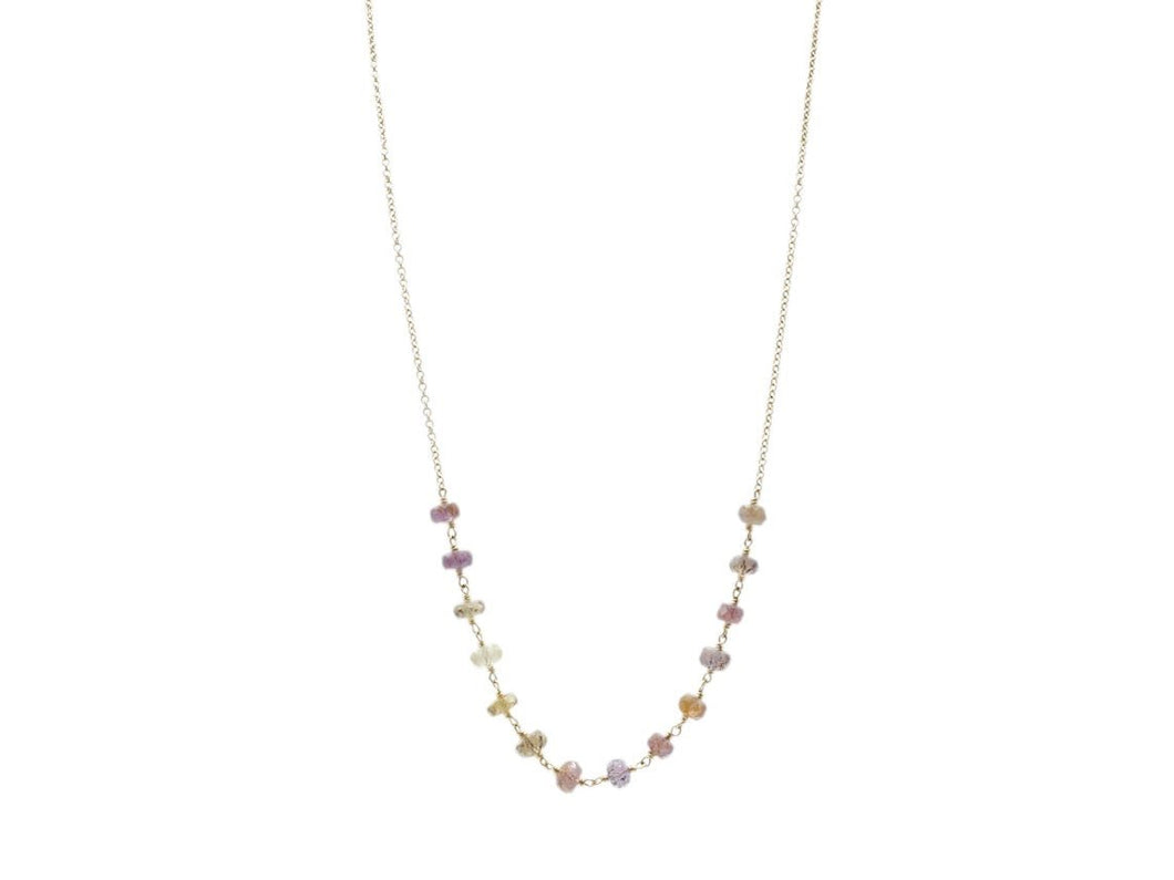 Pink, Yellow, and Lavender Sapphire Necklace