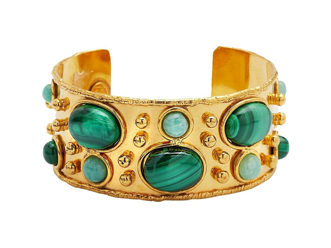 Malachite and Amazonite Byzantine Cuff