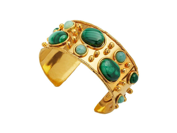 Malachite and Amazonite Byzantine Cuff