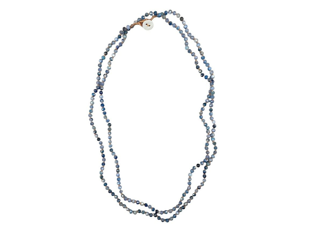 Tiny Blue Kyanite Bead Necklace