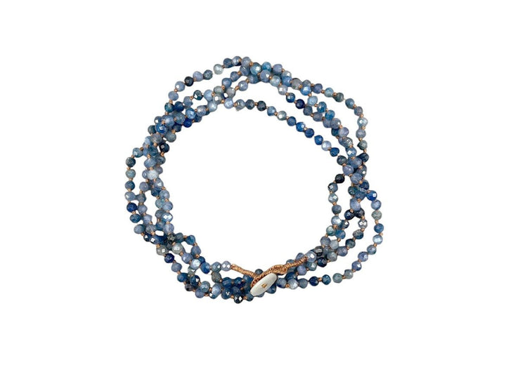 Tiny Blue Kyanite Bead Necklace