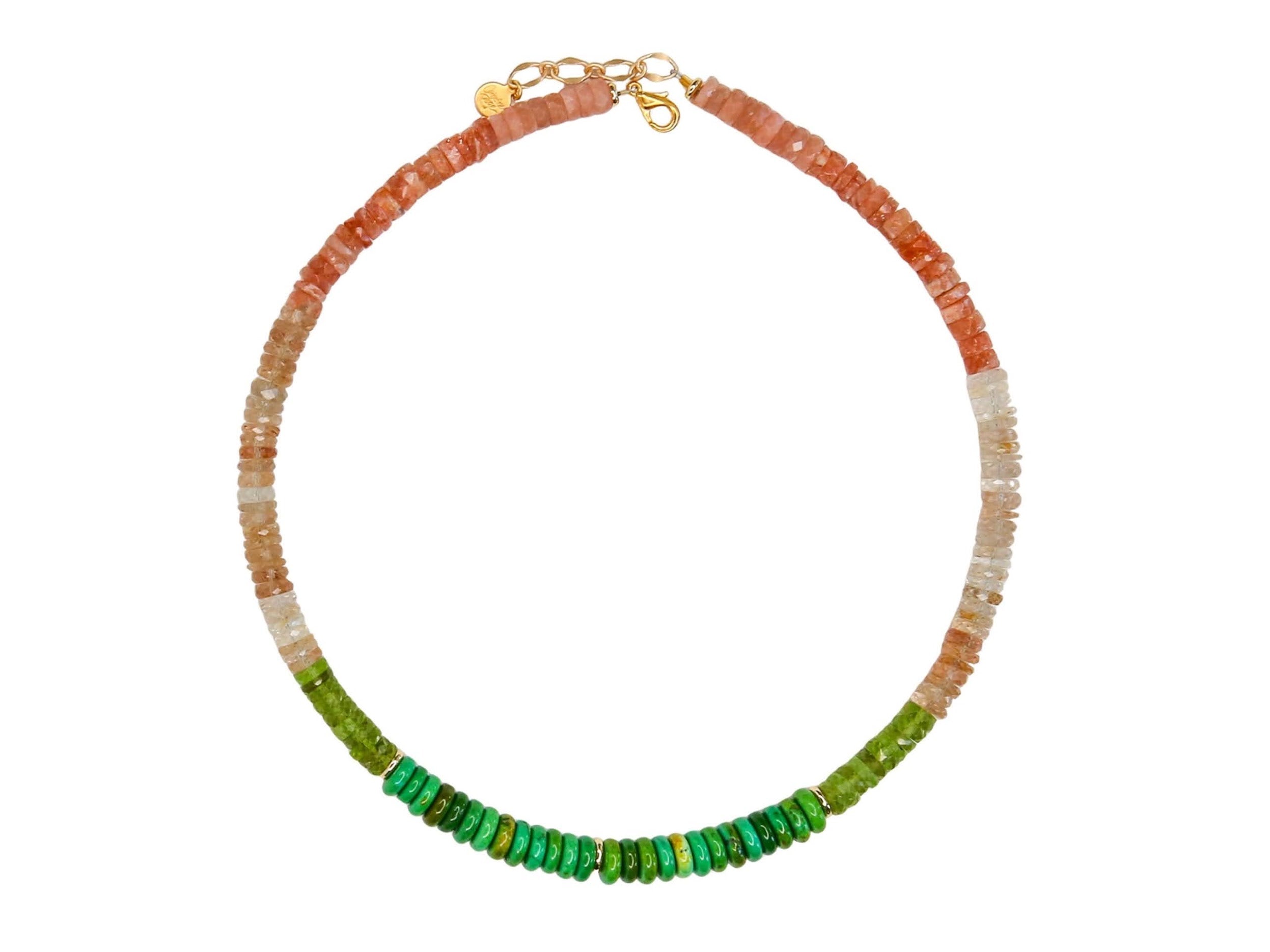 Green Turquoise Ombre Bead Necklace
