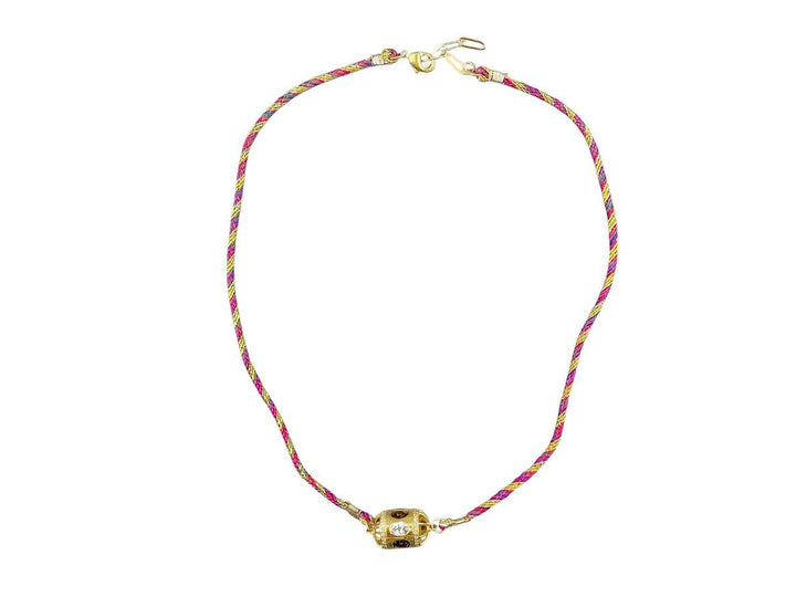 Gold, Tourmaline, and Diamond Charm Necklace
