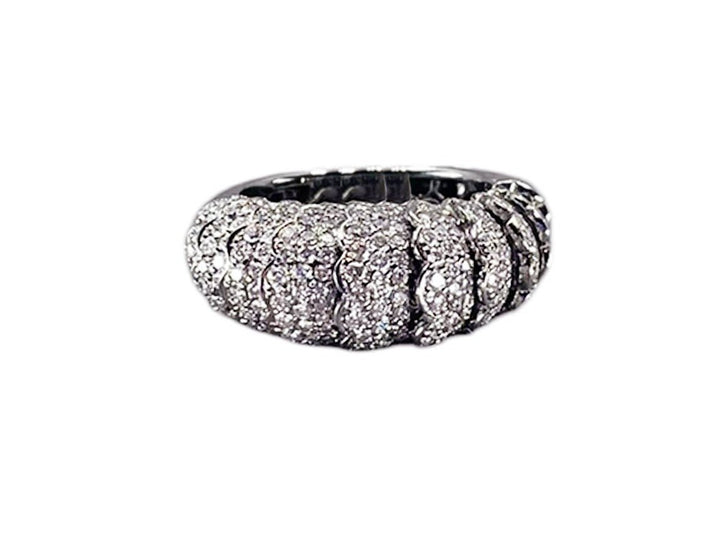 18k Oxidized White Gold Ring with Diamonds