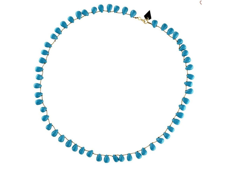 Turquoise Teardrop Beaded Necklace