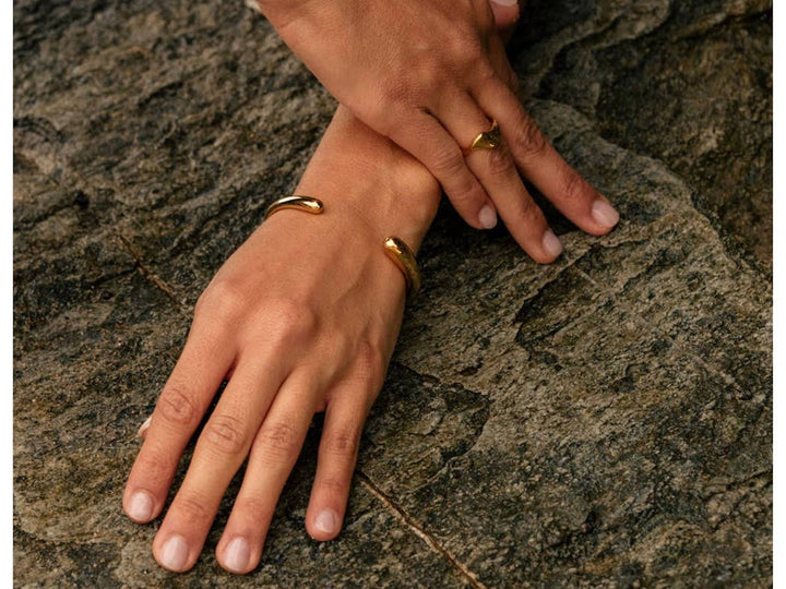 Gold Organic Curves Cuff