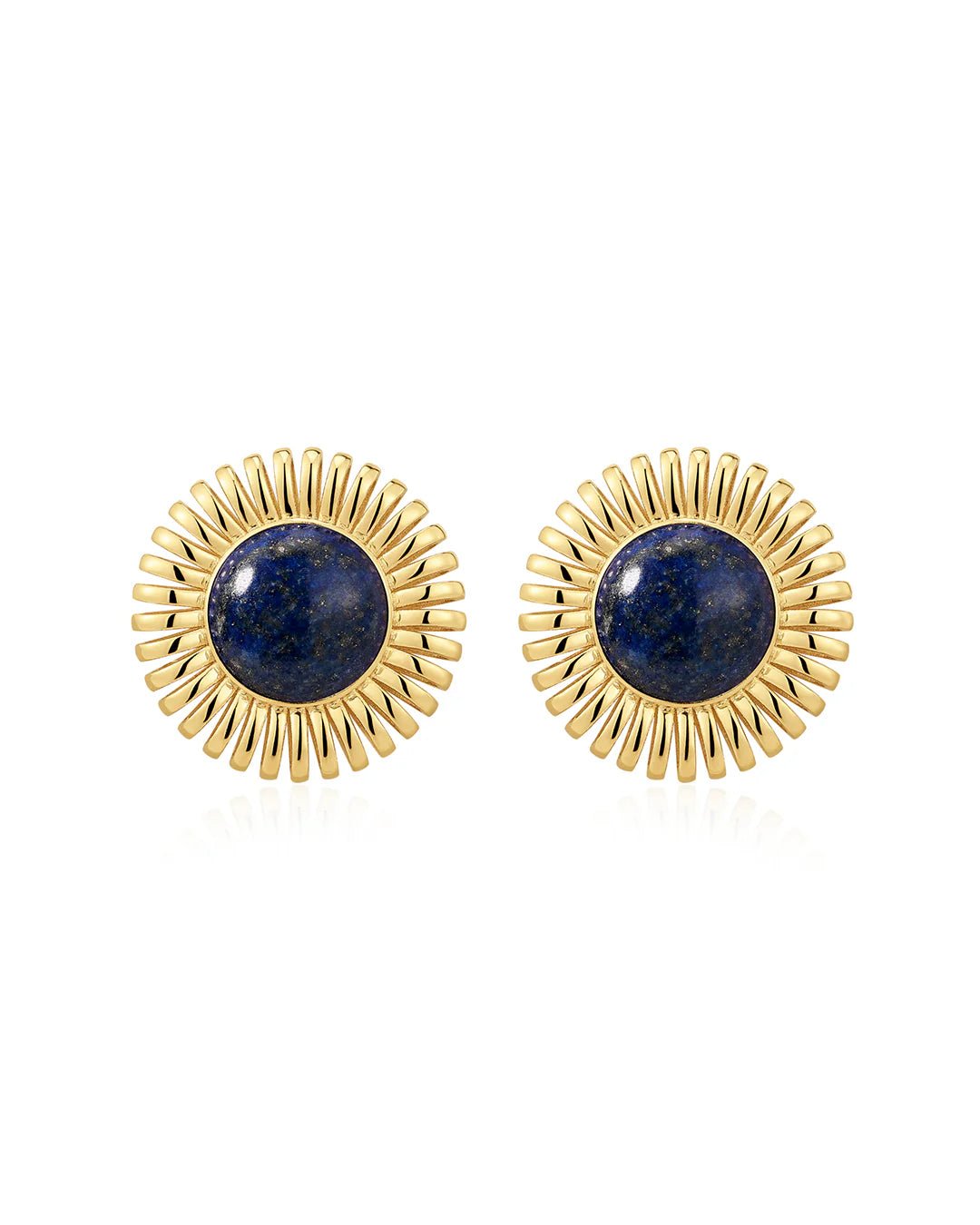 Gold and Lapis Spiral Studs