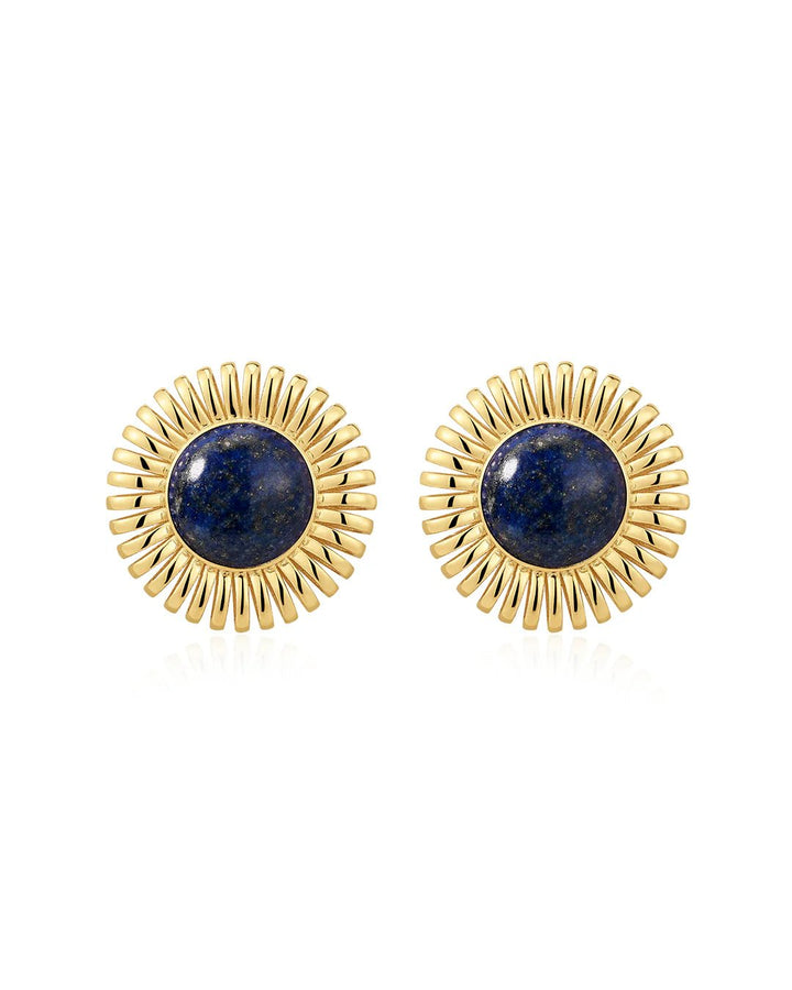 Gold and Lapis Spiral Studs
