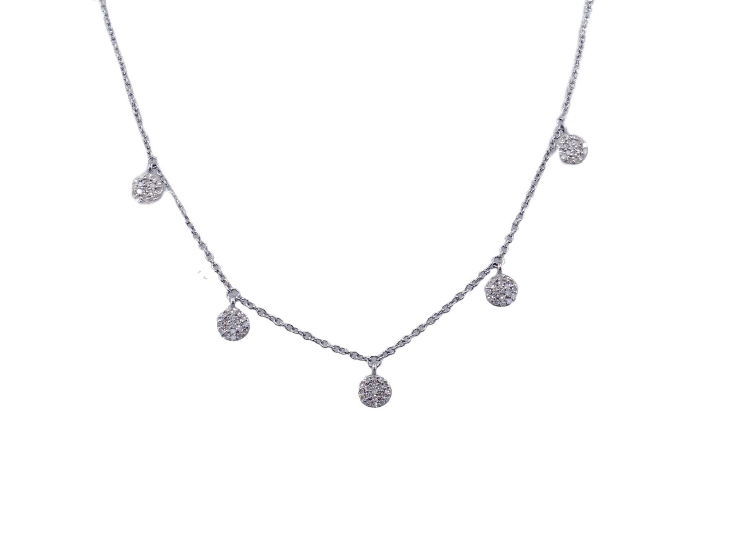 SS Circle Drop Necklace Diamonds