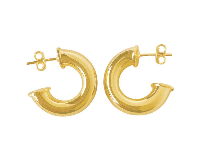 Gold Chubby Half-Hoop Earrings