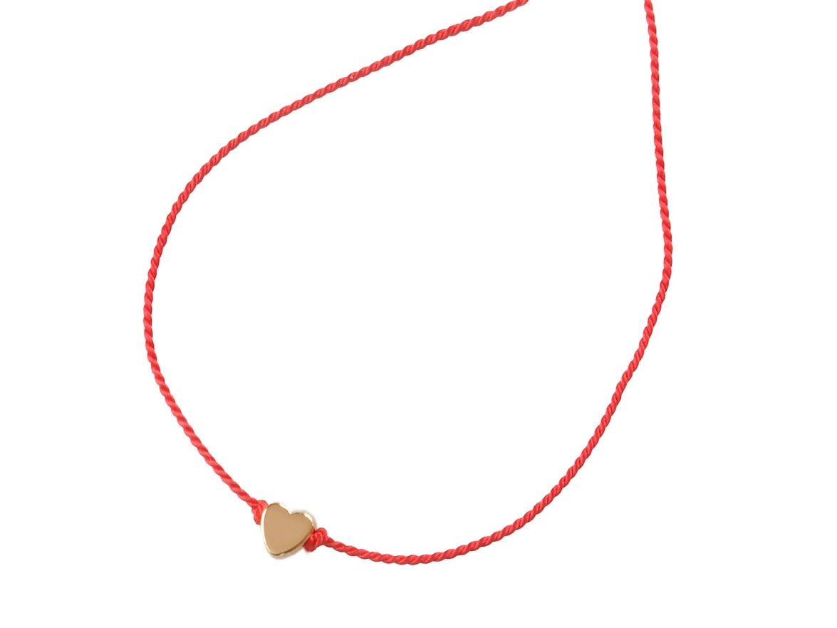 Red Cord with Heart Bracelet.