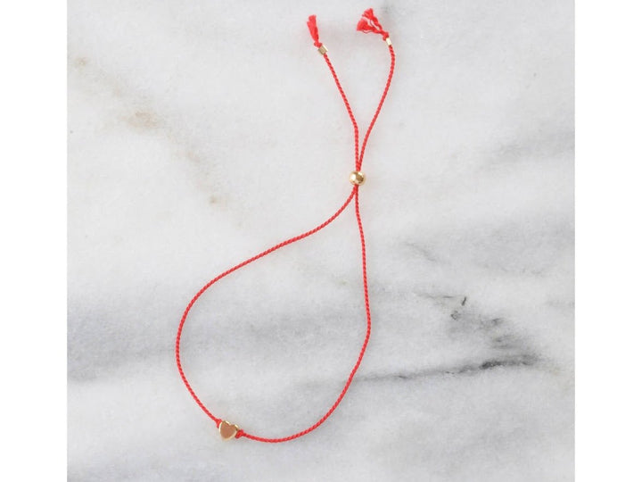 Red Cord with Heart Bracelet