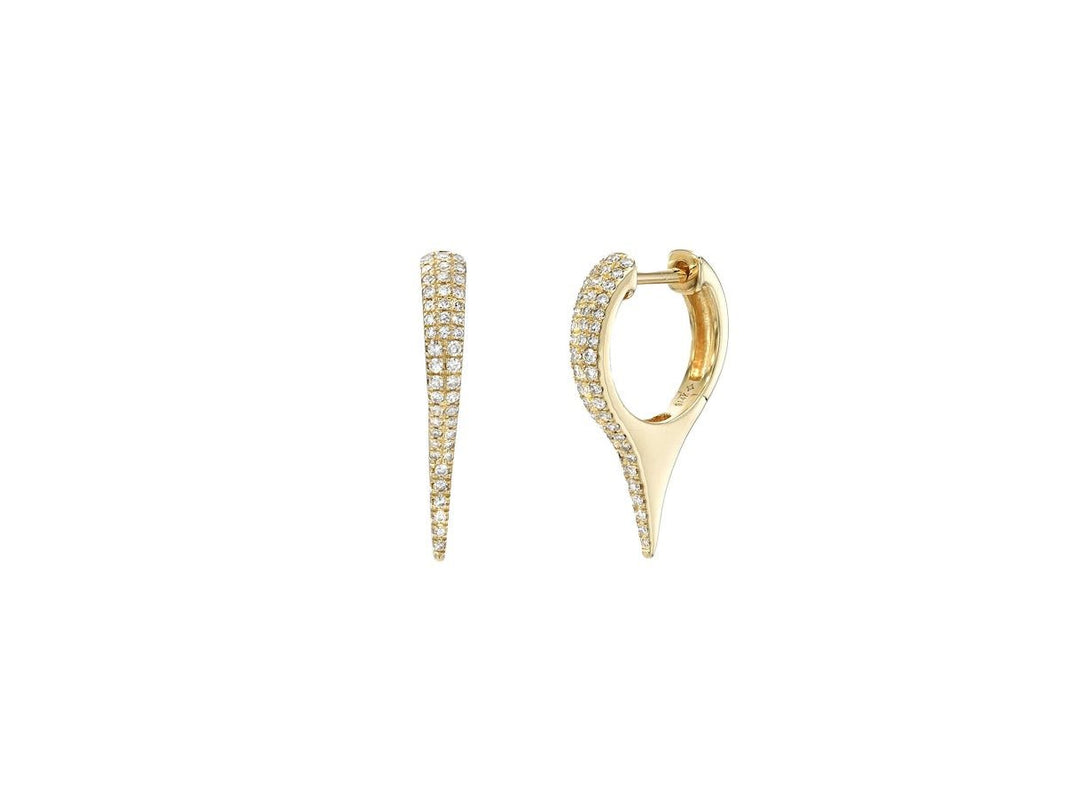 14k Diamond Dagger Huggie Hoops