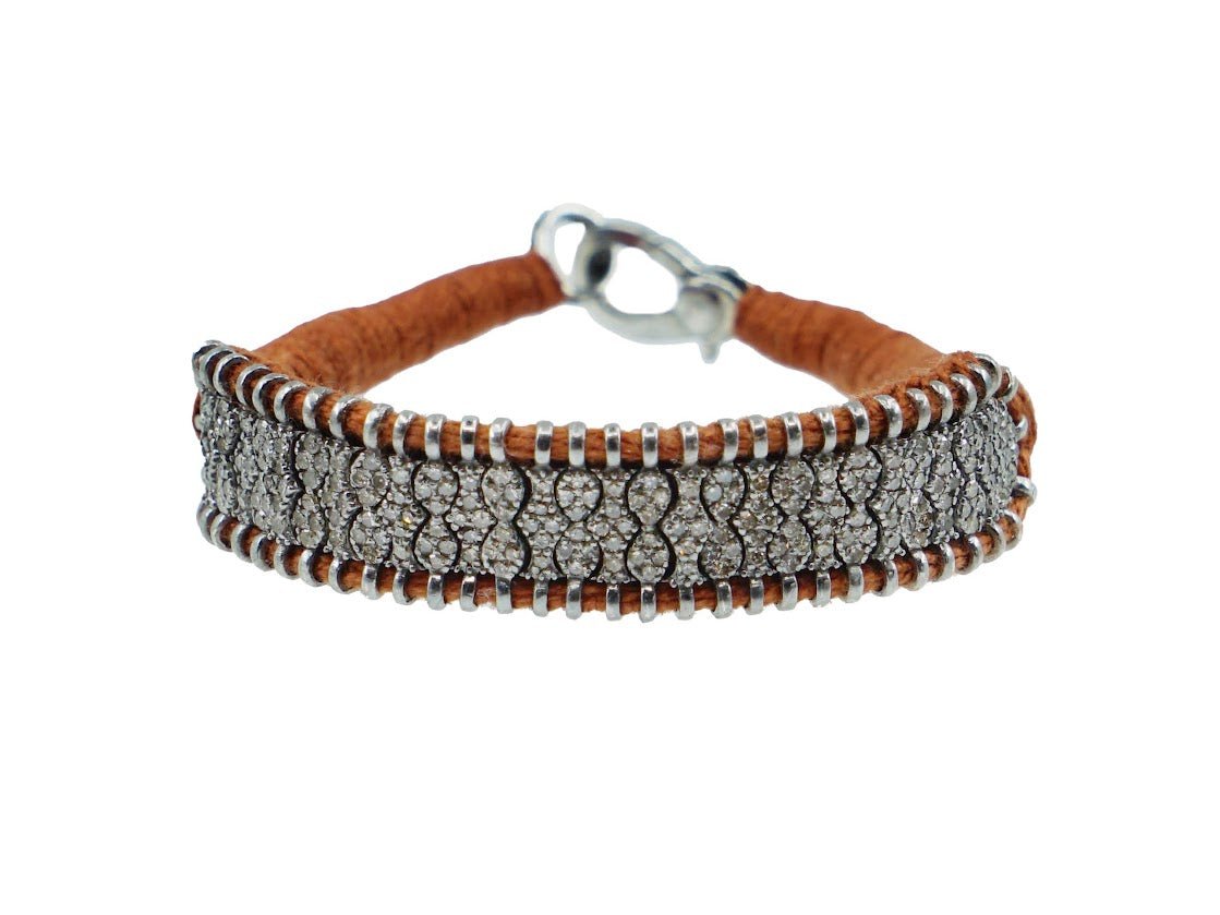 SS Handmade Brown  Macrame Diamond Bracelet