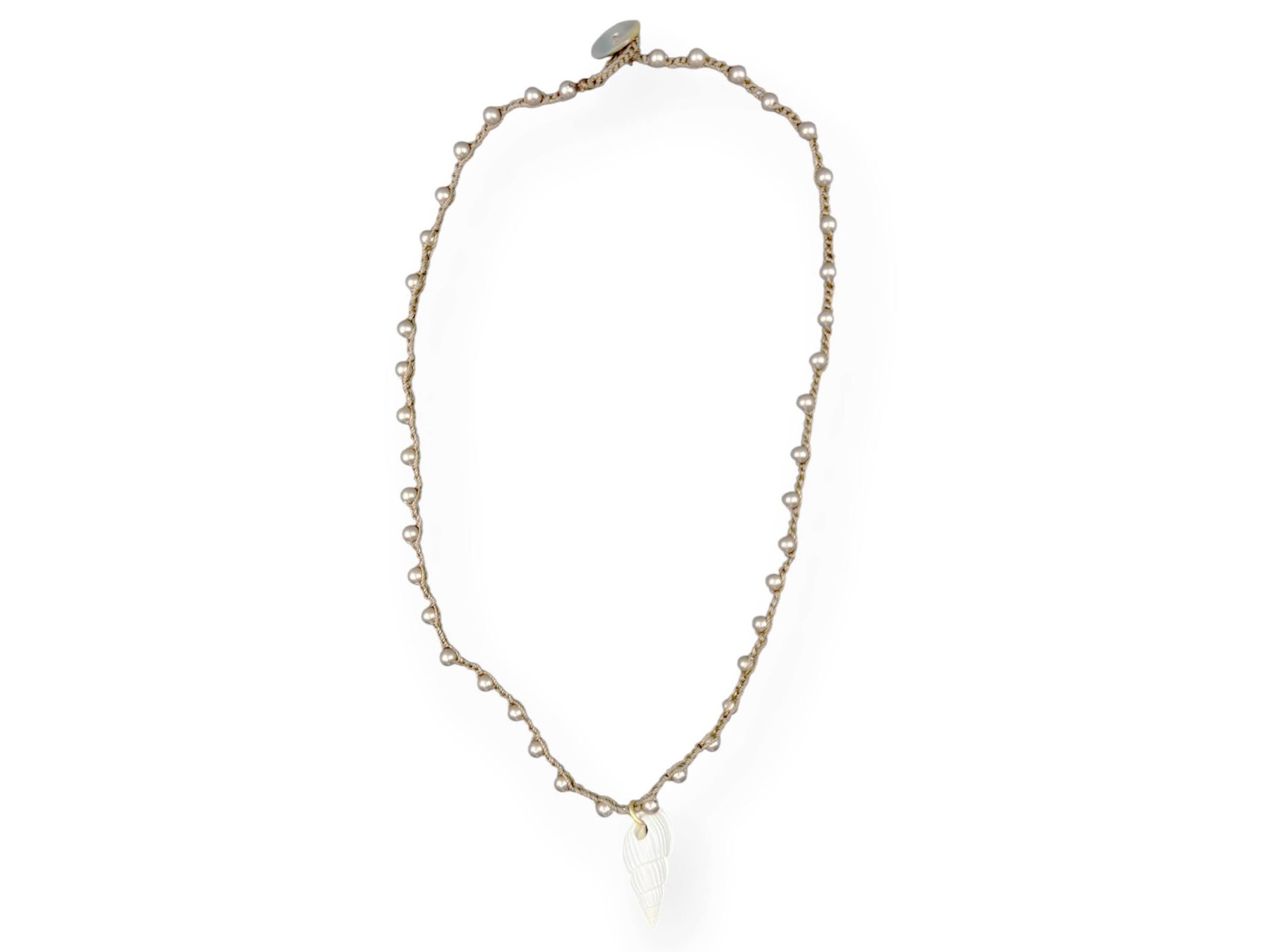 Hand-Crocheted Wentletrap Shell Necklace